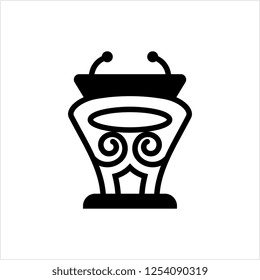 Tribune Icon. Podium. Dias Vector Art Illustration.