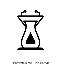 Tribune Icon, Podium, Dias Vector Art Illustration