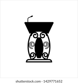 Tribune Icon, Podium, Dias Vector Art Illustration