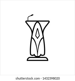 Tribune Icon, Podium, Dias Vector Art Illustration