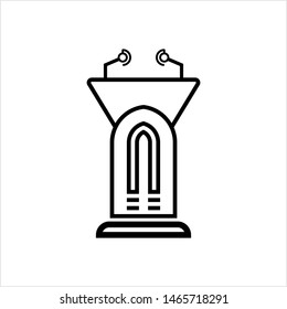 Tribune Icon, Podium, Dias Vector Art Illustration