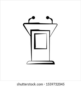 Tribune Icon, Podium, Dias Vector Art Illustration