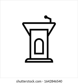 Tribune Icon, Podium, Dias Vector Art Illustration