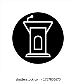 Tribune Icon, Podium, Dias Vector Art Illustration