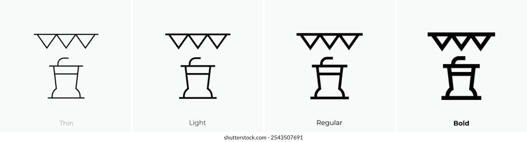 Tribune-Symbol. Dünnes, helles Design im regulären und kühlen Stil, einzeln auf weißem Hintergrund
