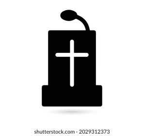 Tribune-Symbol-Vektorgrafik, gefülltes Flachzeichen, solides Piktogramm einzeln auf Weiß. Symbol, Logo-Abbildung.