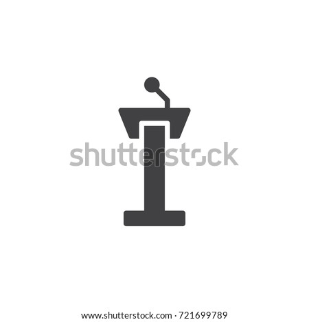 Tribune icon vector, filled flat sign, solid pictogram isolated on white. Symbol, logo illustration.