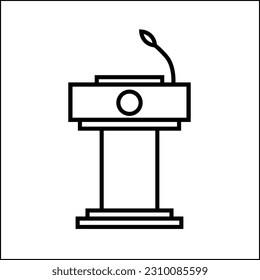 Vector de icono de tribune. Plantilla de logotipo de ilustración del vector del icono de pulsación para muchos fines. Aislado sobre fondo blanco. Stroke editable.  Ilustración vectorial.
