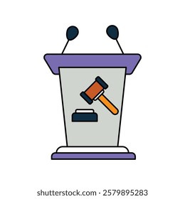 Tribune icon with white background vector stock illustration