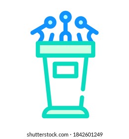 tribune for interview color icon vector. tribune for interview sign. isolated symbol illustration