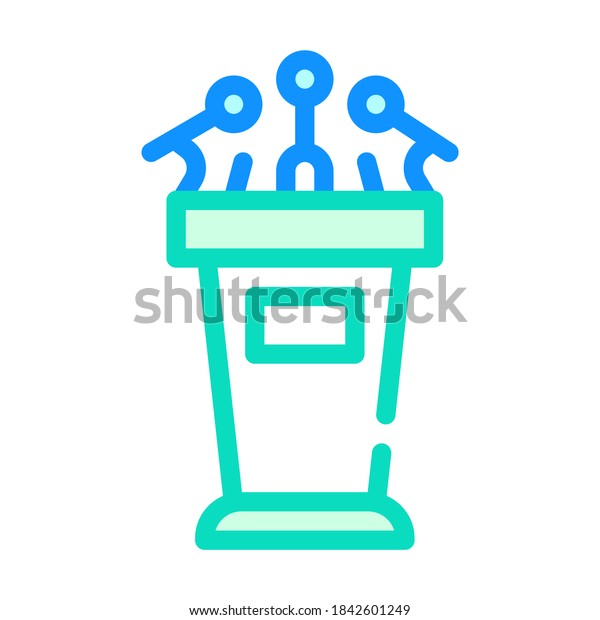 tribune for interview color\
icon vector. tribune for interview sign. isolated symbol\
illustration
