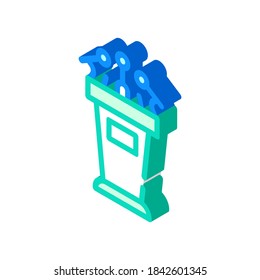 tribune for interview isometric icon vector. tribune for interview sign. isolated symbol illustration