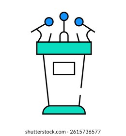 tribune for interview line icon vector. tribune for interview sign. isolated symbol illustration