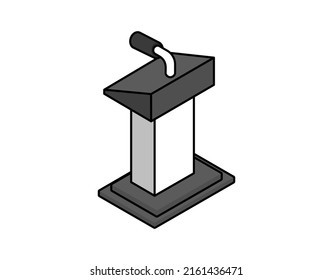 Tribune isometric design icon. Vector web illustration. 3d colorful concept