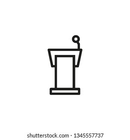 Tribune line icon. Podium, rostrum, lecture. Special event concept. Vector illustration can be used for topics like business, education, politics