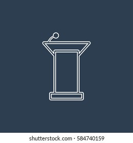 Tribune line icon vector