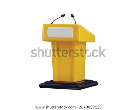 Tribune with microphones icon 3d render concept of speaking tribune icon vector illustration