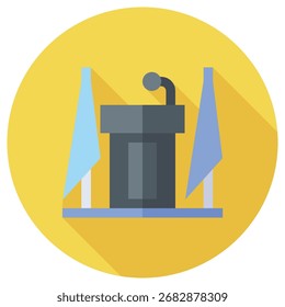 Tribune Modern Vector Icon – Minimal Illustration Symbol Template for Web Mobile App UI Design