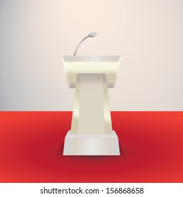 tribune on red carpet vector