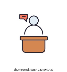 Símbolo de icono del vector de voz del tercer indicador aislado en fondo blanco