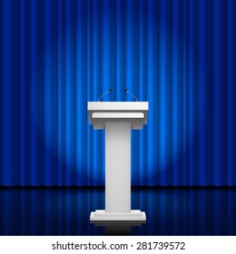 Tribune Performance Speech On Blue Background Stock Vector (Royalty ...