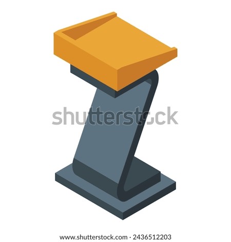 Tribune podium icon isometric vector. Press conference platform. Public speaking stage