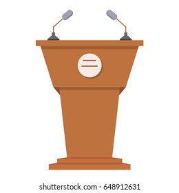 Tribune or rostrum flat icon isolated on white background