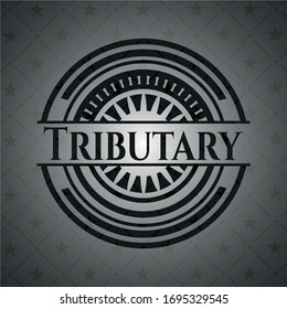 Tributary black badge. Vector Illustration. Detailed.