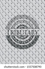 Tributary silver badge. Scales pattern. Vector Illustration. Detailed.