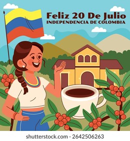A Tribute to Heritage, Coffee, and Nature on Independence Day illustration