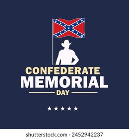 A Tribute in History Celebrating Confederate Memorial Day. Vector svg