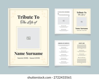 Tribute to Life Funeral Program Template | Elegant Memorial Brochure Design