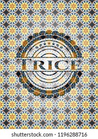 Trice arabesque emblem background. arabic decoration.