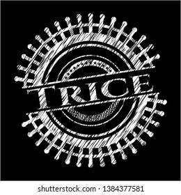 Trice written with chalkboard texture. Vector Illustration. Detailed.