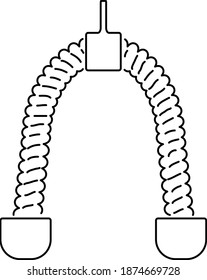 Tricep Rope Handle Cable Icon , Vector