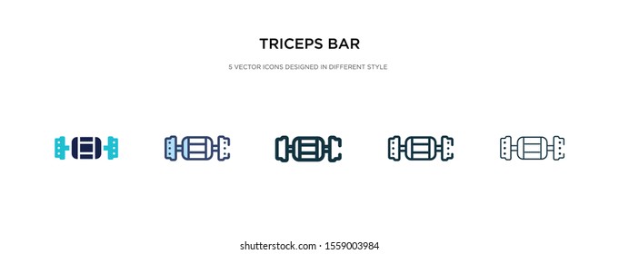 triceps bar icon in different style vector illustration. two colored and black triceps bar vector icons designed in filled, outline, line and stroke style can be used for web, mobile, ui