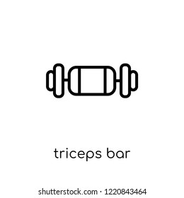 Triceps bar icon. Trendy modern flat linear vector Triceps bar icon on white background from thin line Gym and fitness collection, editable outline stroke vector illustration