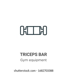 Icono de vector de contorno de barra triceps. Icono de barra de triceps en línea delgada, simple vector plano ilustración de elemento de un gimnasio editable y concepto de fitness golpe aislado en fondo blanco