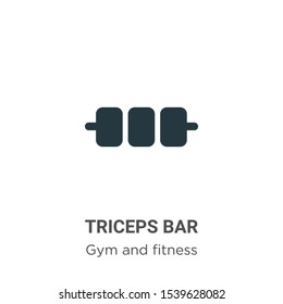 Triceps bar vector icon on white background. Flat vector triceps bar icon symbol sign from modern gym and fitness collection for mobile concept and web apps design.
