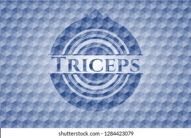 Triceps blue polygonal emblem.