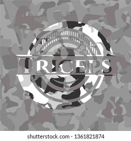 Triceps on grey camouflage pattern