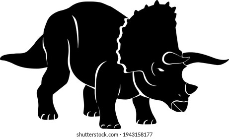 triceratop shape silhouette icon vector art.