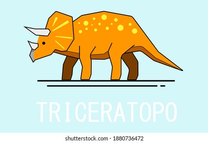 Triceratopo vector illustration. Dinosaurs Collection.