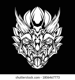 Triceratops Abstract Line Art Illustration