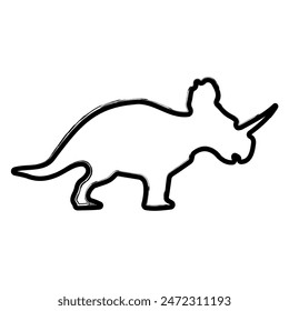 triceratops brush strokes on a white background. Vector illustration.