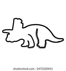 triceratops brush strokes on a white background. Vector illustration.