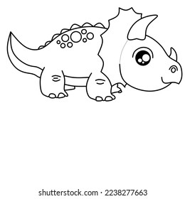 Triceratops cartoon for coloring page 
