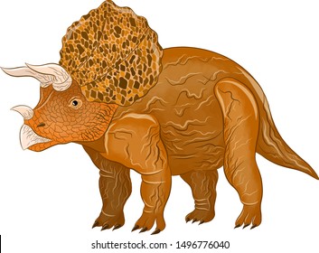 Triceratops cartoon cute brown kind