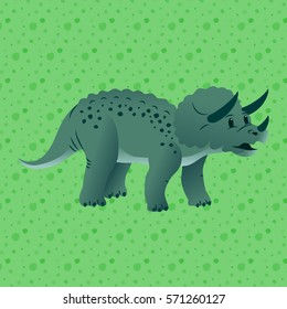 Triceratops. Cartoon dinosaurs. The contour drawing. Vector illustration.

