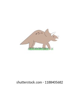 triceratops cartoon icon. Element of Jurassic period icon for mobile concept and web apps. Color cartoon triceratops icon can be used for web and mobile